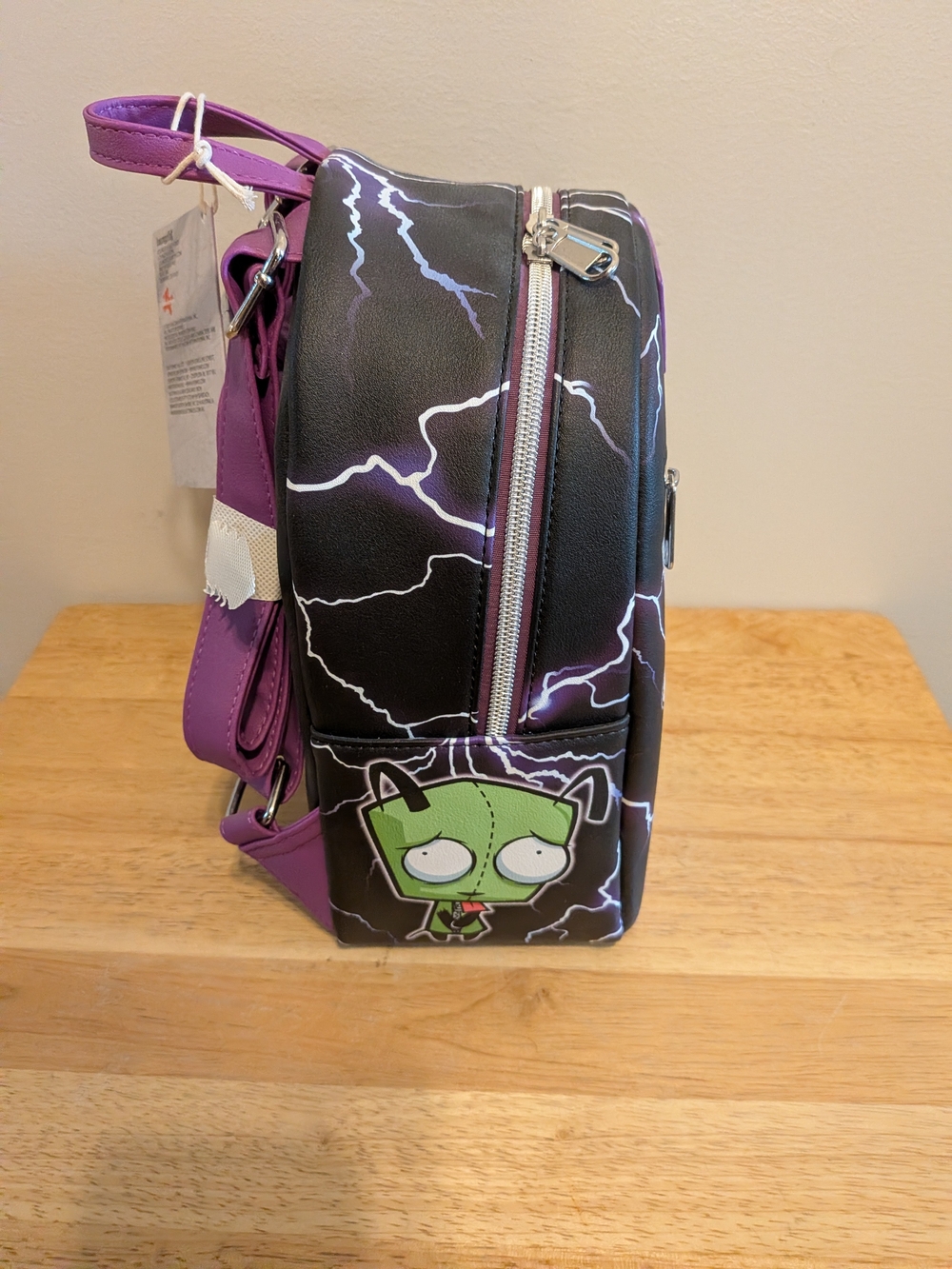 Loungefly Black & Purple Invader Zim "Wha Choo Saaaaay?" Mini Backpack - Picture 4 of 4